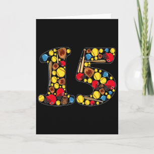 15th Birthday Girls Softll Theme 15 Year Old Birth Card