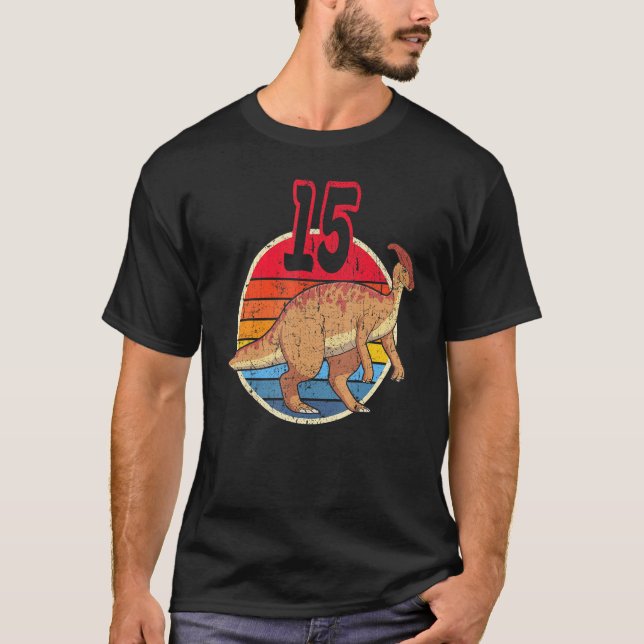 15th Birthday I Parasaurolophus I Family Matching T-Shirt (Front)