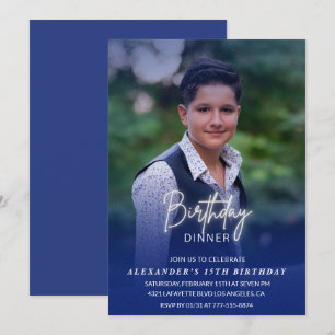 15th birthday invitation Birthday Dinner Photo Men
