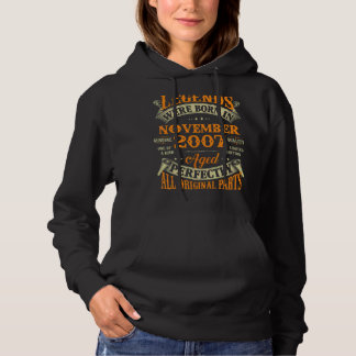 15th Birthday Legends Born In November 2007 15 Yr Hoodie