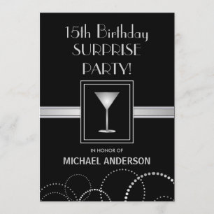 15th Birthday Masculine Party Invitations