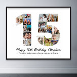 15th Birthday Number 15 Photo Collage Picture Poster<br><div class="desc">Mark fifteen years of wonderful memories and adventures with this captivating 15th Birthday Number Photo Collage. This customisable template is the perfect blend of creativity and sentiment, allowing you to create a truly memorable gift for your loved one's special day. Capture the essence of ten incredible years in a single...</div>
