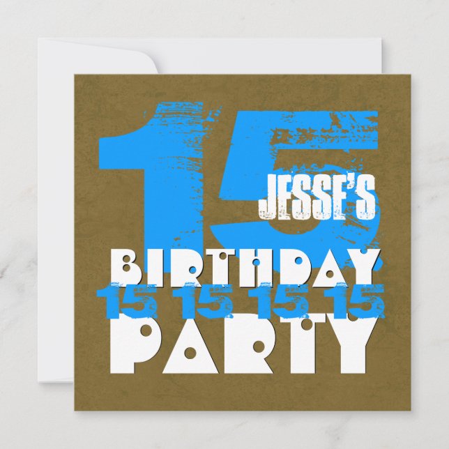 15th Birthday Party 15 Year Old Grunge Z15A Invitation (Front)