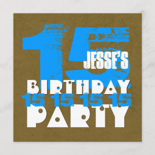 15th Birthday Party 15 Year Old Grunge Z15A Invitation