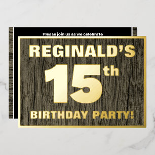 15th Birthday Party: Bold, Faux Wood Grain Pattern