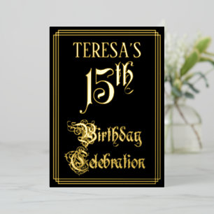 15th Birthday Party — Fancy Script & Custom Name