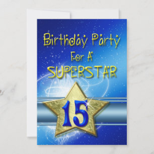 15th Birthday party Invitation for a Superstar.