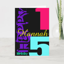 15th Birthday Personalised POP Greeting Card