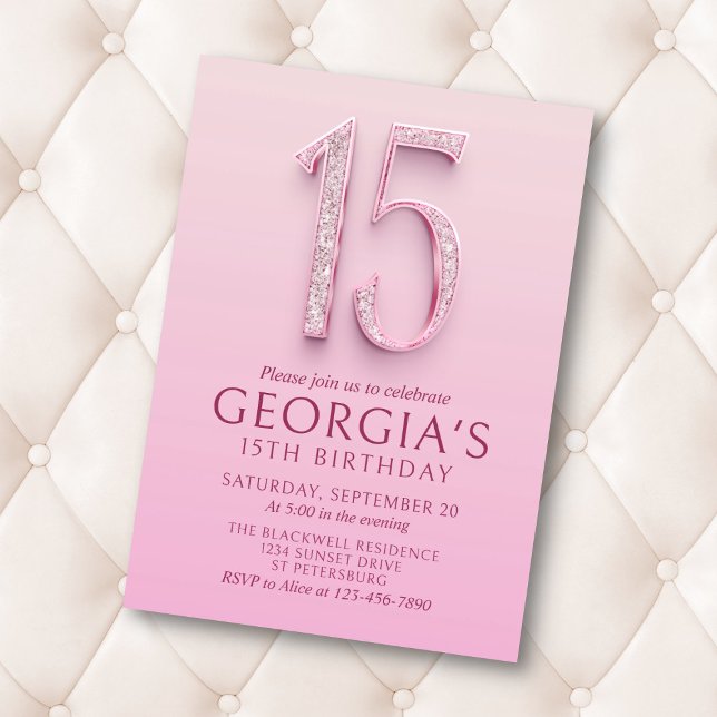 15th Birthday Pink Diamonds Invitation (Creator Uploaded)