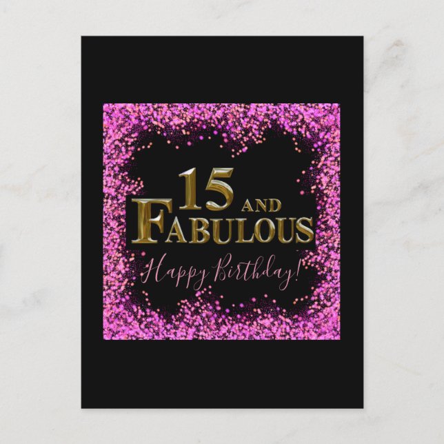15th  Birthday  Postcard (Front)