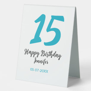 15th birthday quiencenera add date year blue templ