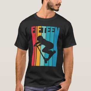 15Th Birthday Retro Scooter Driver Lover Boys Kids T-Shirt