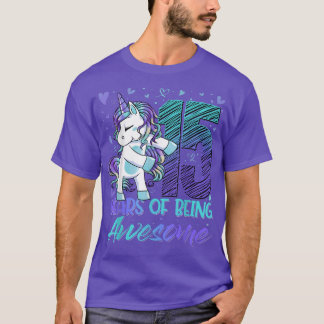 15th Birthday Shirt 15 Year Old Girl Flossing Unic