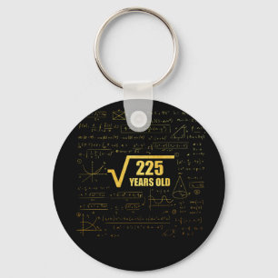 15th Birthday Square Root of  255 15 Years Old Key Ring