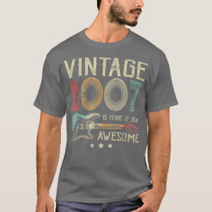 15th Birthday Womens Mens Vintage Awesome 2007 Gui T-Shirt