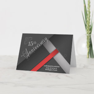 15th Business Anniversary Grayscale Congratulation Card