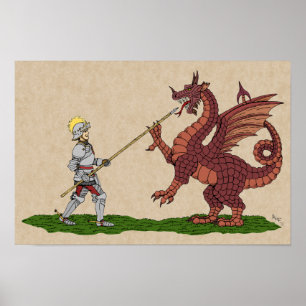 15th Century Saint George and the Dragon Poster