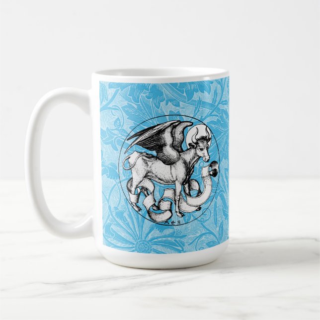 15th Century St Luke's Emblem Winged Bull Coffee Mug (Left)