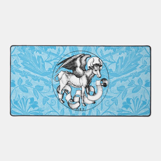 15th Century St Luke's Emblem Winged Bull Desk Mat (Front)