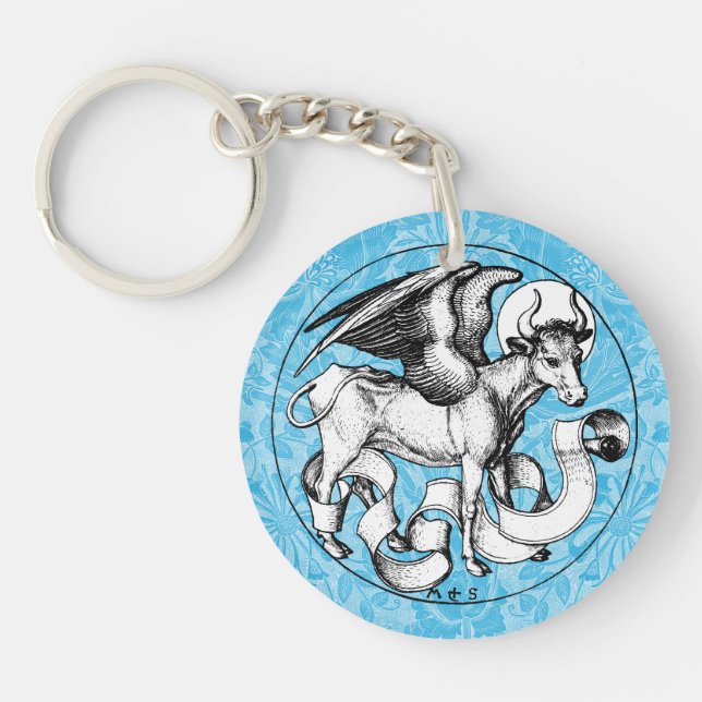 15th Century St Luke's Emblem Winged Bull Key Ring (Front)