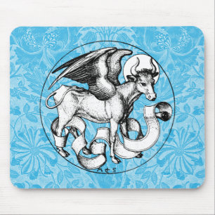 15th Century St Luke's Emblem Winged Bull Mouse Mat