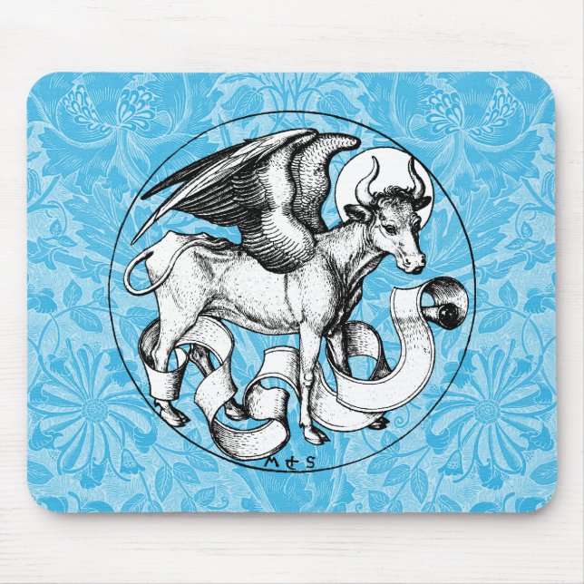 15th Century St Luke's Emblem Winged Bull Mouse Mat (Front)