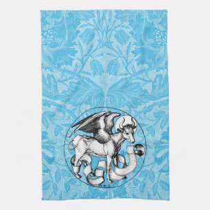 15th Century St Luke's Emblem Winged Bull Tea Towel