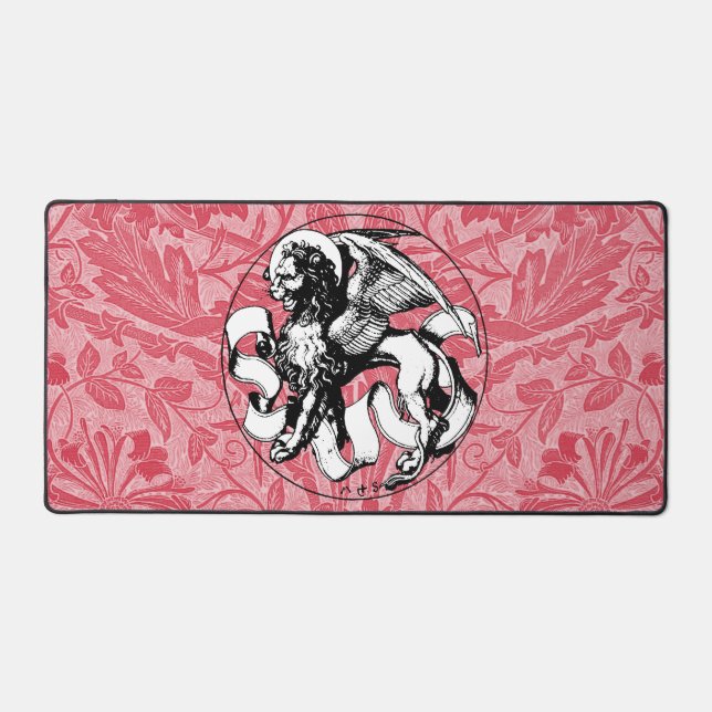 15th Century St Mark's Emblem Winged Lion Desk Mat (Front)