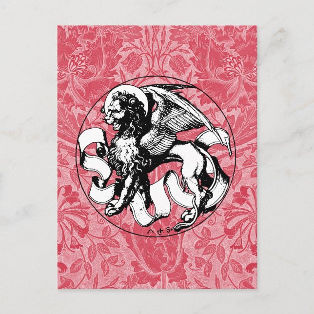 15th Century St Mark's Emblem Winged Lion Postcard (Front)