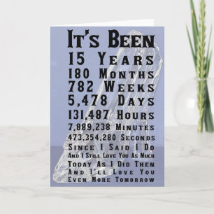 15th Crystal Wedding Anniversary Card