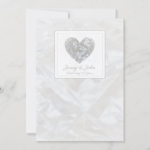 15th Crystal Wedding anniversary heart invite