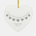 15th Crystal Wedding anniversary heart ornament