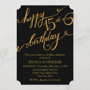 15th, Fifteenth Birthday Party Celebration Invitation