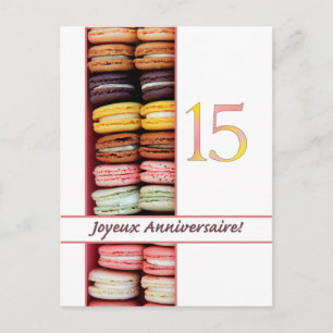 15th French Birthday Macaron-Joyeux Anniversaire! Postcard
