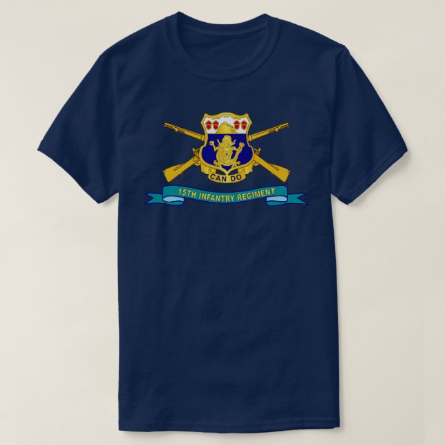 15th Infantry Regiment DUI w Br Ribbon X T-Shirt (Design Front)