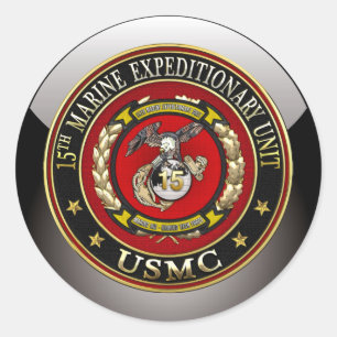 15th Marine Expeditionary Unit (15th MEU) [3D] Classic Round Sticker