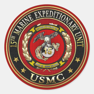 15th Marine Expeditionary Unit (15th MEU) [3D] Classic Round Sticker