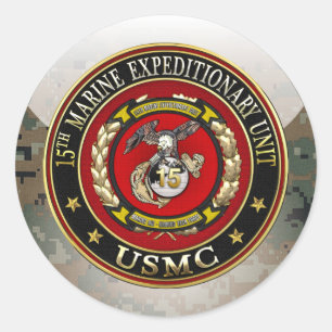 15th Marine Expeditionary Unit (15th MEU) [3D] Classic Round Sticker