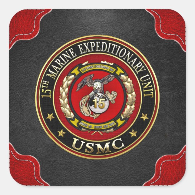 15th Marine Expeditionary Unit (15th MEU) [3D] Square Sticker (Front)