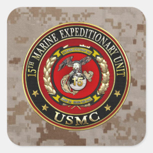 15th Marine Expeditionary Unit (15th MEU) [3D] Square Sticker