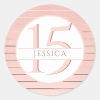15th (or other) Birthday, Pink Gold Stripes