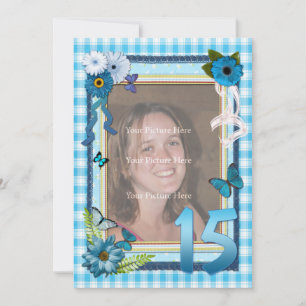 15th Photo birthday party invitation