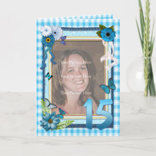 15th photo card for a birthday