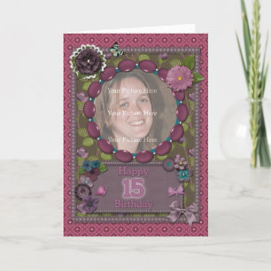 15th Photo card for a birthday