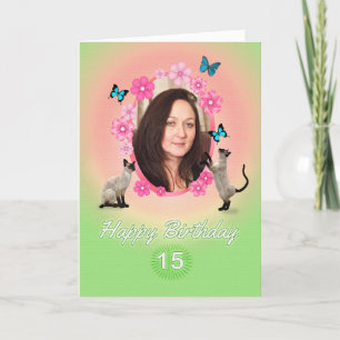 15th photo card with cats and butterflies,