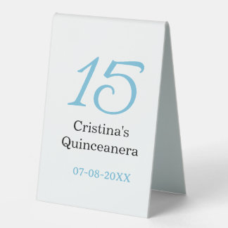 15th quinceanera birthday blue black bold letter n