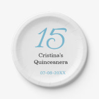 15th quinceanera birthday blue black bold letter n