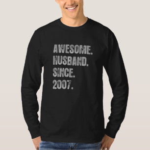 15th Wedding Aniversary For Him Awesome Husband Si T-Shirt