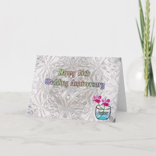 15th Wedding  Anniversary  Card Zazzle co uk 