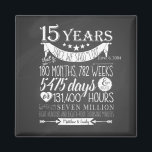15th wedding anniversary, chalkboard, 15 years magnet<br><div class="desc">Celebrate your love with our elegant wedding anniversary signs. Perfect for marking milestones and adding a special touch,  these signs are ideal for highlighting your celebration,  enhancing the decor,  and capturing cherished memories. Their designs blend sophistication with personal charm,  making your anniversary truly unforgettable.
Designed By The Arty Apples.</div>